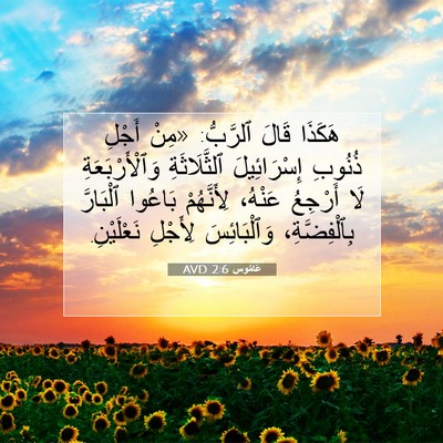 Picture 07 - عَامُوس 2:6 AVD - هَكَذَا قَالَ ٱلرَّبُّ: - Bible Verse Picture