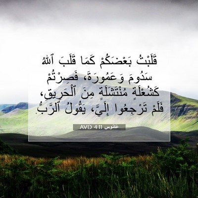 Picture 07 - عَامُوس 4:11 AVD - قَلَبْتُ بَعْضَكُمْ كَمَا - Bible Verse Picture