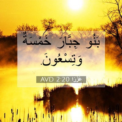 Picture 07 - عَزْرَا 2:20 AVD - بَنُو جِبَّارَ خَمْسَةٌ - Bible Verse Picture