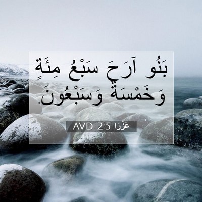 Picture 07 - عَزْرَا 2:5 AVD - بَنُو آرَحَ سَبْعُ مِئَةٍ - Bible Verse Picture