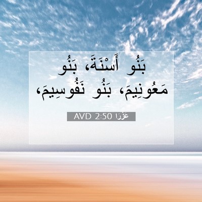 Picture 07 - عَزْرَا 2:50 AVD - بَنُو أَسْنَةَ، بَنُو - Bible Verse Picture