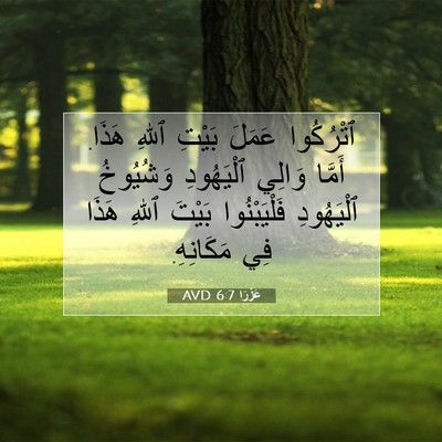 Picture 07 - عَزْرَا 6:7 AVD - ٱتْرُكُوا عَمَلَ بَيْتِ - Bible Verse Picture