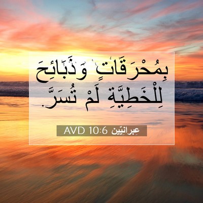 Picture 07 - عِبرانِيّين 10:6 AVD - بِمُحْرَقَاتٍ وَذَبَائِحَ - Bible Verse Picture