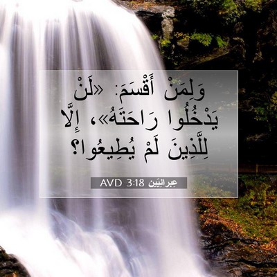 Picture 07 - عِبرانِيّين 3:18 AVD - وَلِمَنْ أَقْسَمَ: «لَنْ - Bible Verse Picture