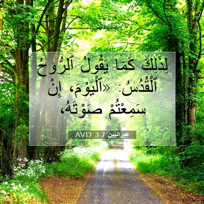 Picture 07 - عِبرانِيّين 3:7 AVD - لِذَلِكَ كَمَا يَقُولُ - Bible Verse Picture