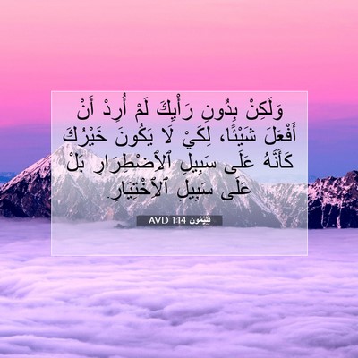 Picture 07 - فِلِيْمُون 1:14 AVD - وَلَكِنْ بِدُونِ رَأْيِكَ - Bible Verse Picture