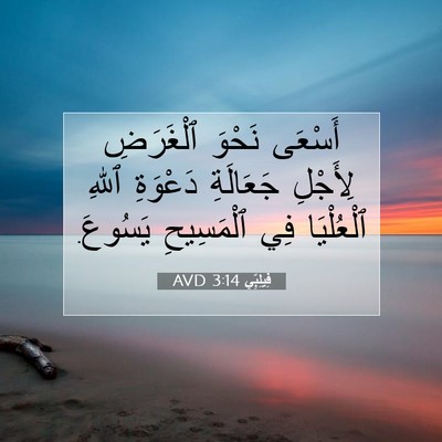 Picture 07 - فِيلِبِّي 3:14 AVD - أَسْعَى نَحْوَ ٱلْغَرَضِ - Bible Verse Picture