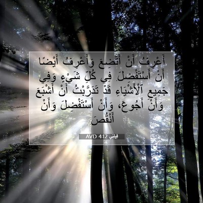 Picture 07 - فِيلِبِّي 4:12 AVD - أَعْرِفُ أَنْ أَتَّضِعَ - Bible Verse Picture