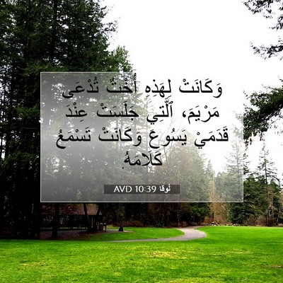 Picture 07 - لُوقا 10:39 AVD - وَكَانَتْ لِهَذِهِ أُخْتٌ - Bible Verse Picture