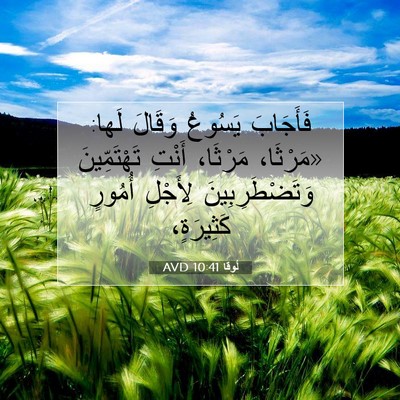 Picture 07 - لُوقا 10:41 AVD - فَأَجَابَ يَسُوعُ وَقَالَ - Bible Verse Picture