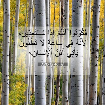 Picture 07 - لُوقا 12:40 AVD - فَكُونُوا أَنْتُمْ إِذًا - Bible Verse Picture
