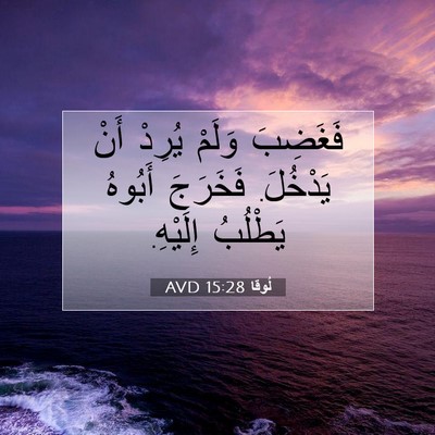 Picture 07 - لُوقا 15:28 AVD - فَغَضِبَ وَلَمْ يُرِدْ - Bible Verse Picture
