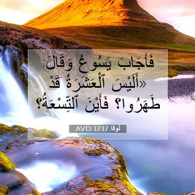 Picture 07 - لُوقا 17:17 AVD - فَأجَابَ يَسُوعُ وَقَالَ: - Bible Verse Picture