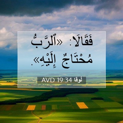 Picture 07 - لُوقا 19:34 AVD - فَقَالَا: «ٱلرَّبُّ - Bible Verse Picture