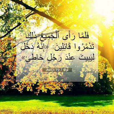 Picture 07 - لُوقا 19:7 AVD - فَلَمَّا رَأَى ٱلْجَمِيعُ - Bible Verse Picture