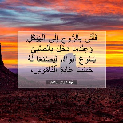 Picture 07 - لُوقا 2:27 AVD - فَأَتَى بِٱلرُّوحِ إِلَى - Bible Verse Picture