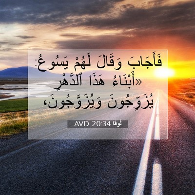 Picture 07 - لُوقا 20:34 AVD - فَأَجَابَ وَقَالَ لَهُمْ - Bible Verse Picture