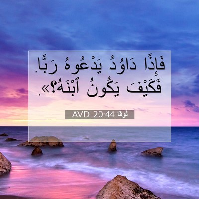 Picture 07 - لُوقا 20:44 AVD - فَإِذًا دَاوُدُ يَدْعُوهُ - Bible Verse Picture