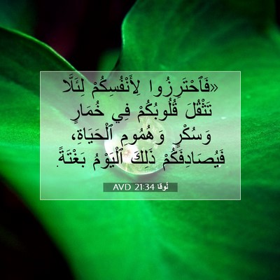 Picture 07 - لُوقا 21:34 AVD - «فَٱحْتَرِزُوا - Bible Verse Picture
