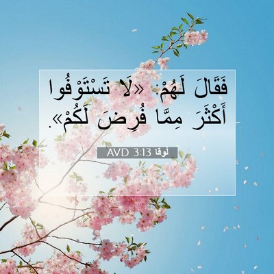 Picture 07 - لُوقا 3:13 AVD - فَقَالَ لَهُمْ: «لَا - Bible Verse Picture