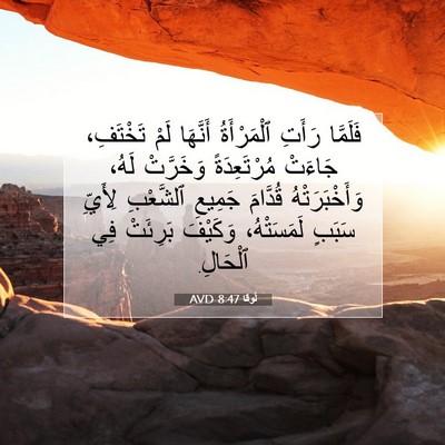 Picture 07 - لُوقا 8:47 AVD - فَلَمَّا رَأَتِ - Bible Verse Picture