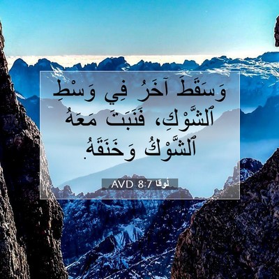 Picture 07 - لُوقا 8:7 AVD - وَسَقَطَ آخَرُ فِي وَسْطِ - Bible Verse Picture
