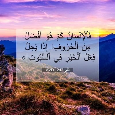 Picture 07 - مَتَّى 12:12 AVD - فَٱلْإِنْسَانُ كَمْ هُوَ - Bible Verse Picture