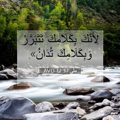 Picture 07 - مَتَّى 12:37 AVD - لِأَنَّكَ بِكَلَامِكَ - Bible Verse Picture