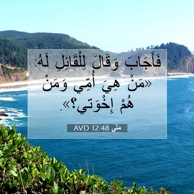 Picture 07 - مَتَّى 12:48 AVD - فَأَجَابَ وَقَالَ - Bible Verse Picture