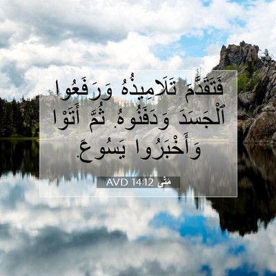 Picture 07 - مَتَّى 14:12 AVD - فَتَقَدَّمَ تَلَامِيذُهُ - Bible Verse Picture
