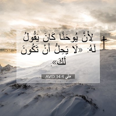 Picture 07 - مَتَّى 14:4 AVD - لِأَنَّ يُوحَنَّا كَانَ - Bible Verse Picture
