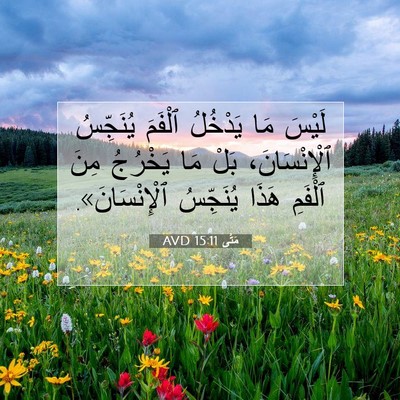 Picture 07 - مَتَّى 15:11 AVD - لَيْسَ مَا يَدْخُلُ - Bible Verse Picture