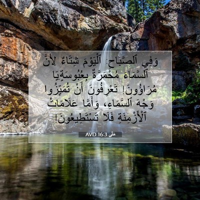 Picture 07 - مَتَّى 16:3 AVD - وَفِي ٱلصَّبَاحِ: - Bible Verse Picture