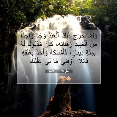 Picture 07 - مَتَّى 18:28 AVD - وَلَمَّا خَرَجَ ذَلِكَ - Bible Verse Picture