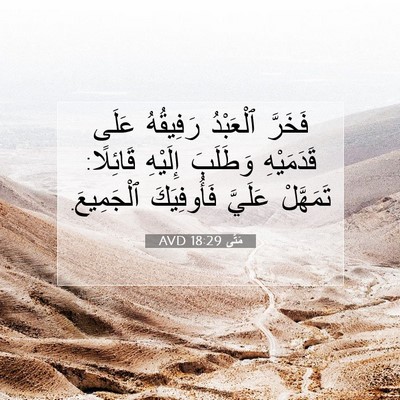 Picture 07 - مَتَّى 18:29 AVD - فَخَرَّ ٱلْعَبْدُ - Bible Verse Picture