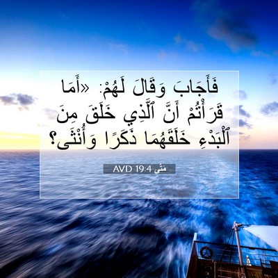 Picture 07 - مَتَّى 19:4 AVD - فَأَجَابَ وَقَالَ لَهُمْ: - Bible Verse Picture