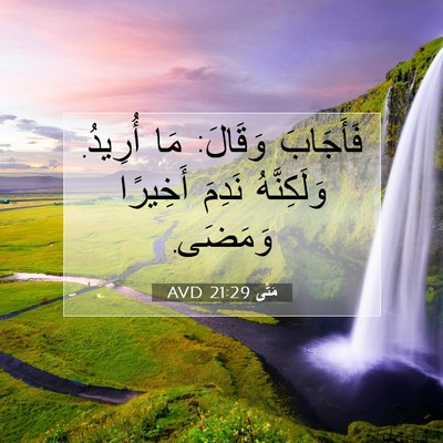Picture 07 - مَتَّى 21:29 AVD - فَأَجَابَ وَقَالَ: مَا - Bible Verse Picture