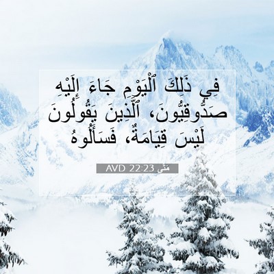 Picture 07 - مَتَّى 22:23 AVD - فِي ذَلِكَ ٱلْيَوْمِ جَاءَ - Bible Verse Picture