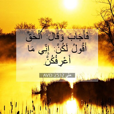 Picture 07 - مَتَّى 25:12 AVD - فَأَجَابَ وَقَالَ: - Bible Verse Picture