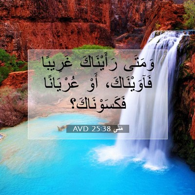 Picture 07 - مَتَّى 25:38 AVD - وَمَتَى رَأَيْنَاكَ - Bible Verse Picture