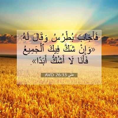 Picture 07 - مَتَّى 26:33 AVD - فَأَجَابَ بُطْرُسُ - Bible Verse Picture
