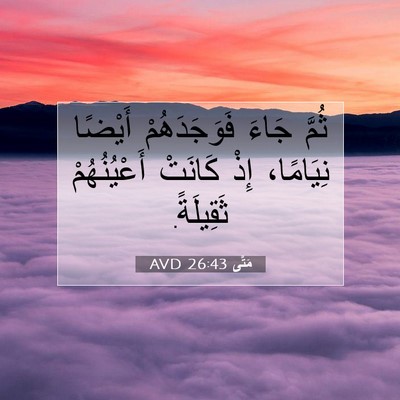 Picture 07 - مَتَّى 26:43 AVD - ثُمَّ جَاءَ فَوَجَدَهُمْ - Bible Verse Picture