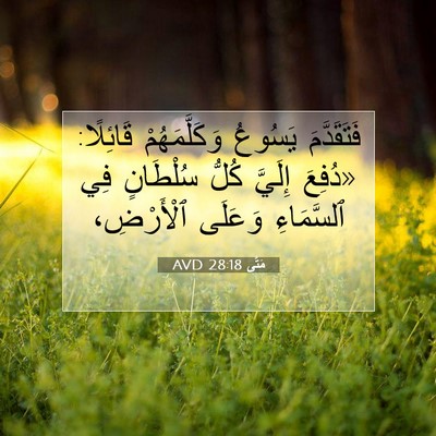 Picture 07 - مَتَّى 28:18 AVD - فَتَقَدَّمَ يَسُوعُ - Bible Verse Picture