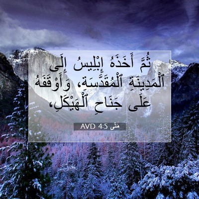 Picture 07 - مَتَّى 4:5 AVD - ثُمَّ أَخَذَهُ إِبْلِيسُ - Bible Verse Picture