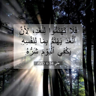 Picture 07 - مَتَّى 6:34 AVD - فَلَا تَهْتَمُّوا - Bible Verse Picture