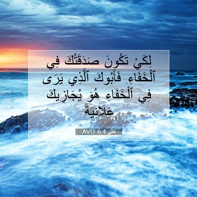 Picture 07 - مَتَّى 6:4 AVD - لِكَيْ تَكُونَ صَدَقَتُكَ - Bible Verse Picture