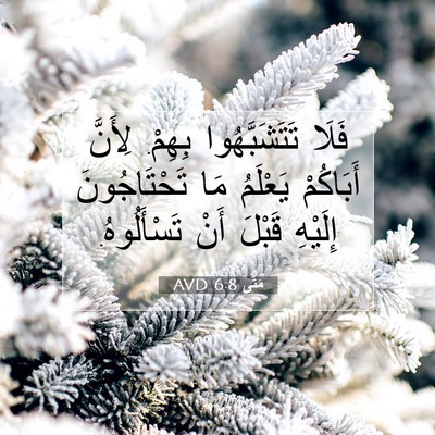 Picture 07 - مَتَّى 6:8 AVD - فَلَا تَتَشَبَّهُوا - Bible Verse Picture