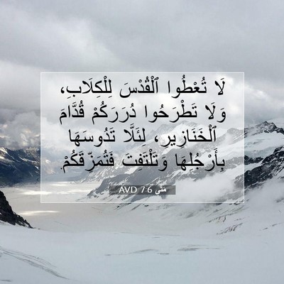 Picture 07 - مَتَّى 7:6 AVD - لَا تُعْطُوا ٱلْقُدْسَ - Bible Verse Picture