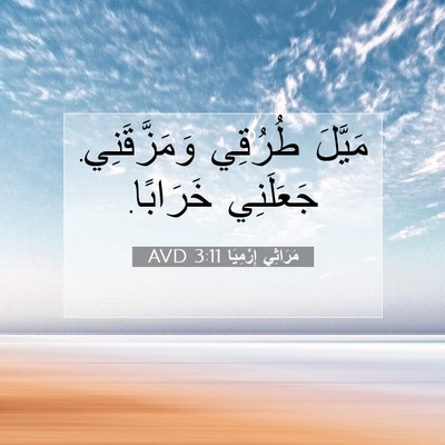 Picture 07 - مَرَاثِي إِرْمِيَا 3:11 AVD - مَيَّلَ طُرُقِي - Bible Verse Picture