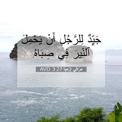 Picture 07 - مَرَاثِي إِرْمِيَا 3:27 AVD - جَيِّدٌ لِلرَّجُلِ أَنْ - Bible Verse Picture